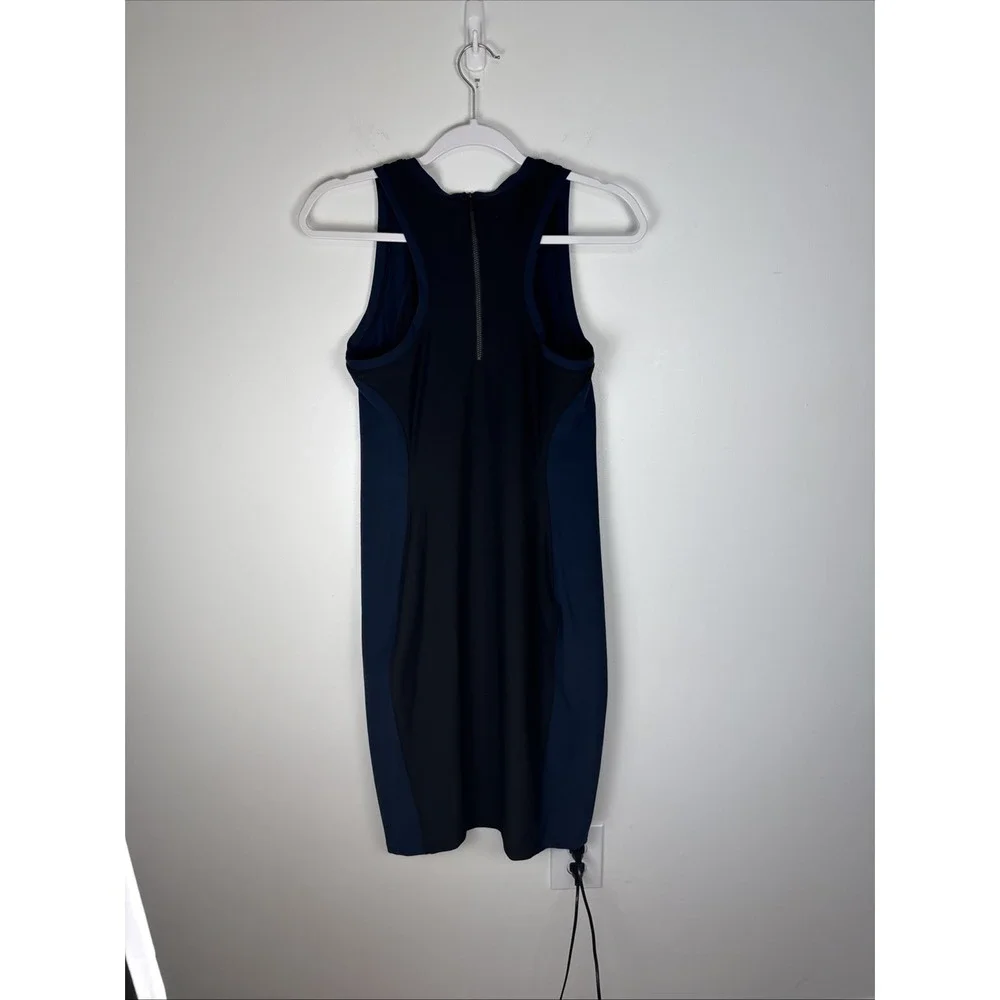 Athleta Stellar En Route Sleeveless Black Blue Colorblock Dress Size S Bodycon